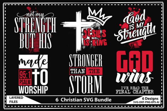 6 Christian SVG Bundle for T-Shirt Graphics