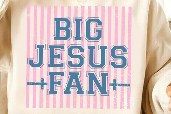 Big Jesus Fan Preppy Stripes Graphics for T-Shirt Designs