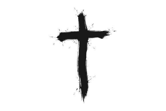 Brush Style Christian Cross Design for Graphics and T-Shirt Projects