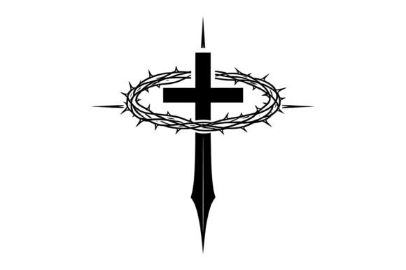 Christian Cross Crown of Thorns Design Graphics for T-Shirt Campaigns