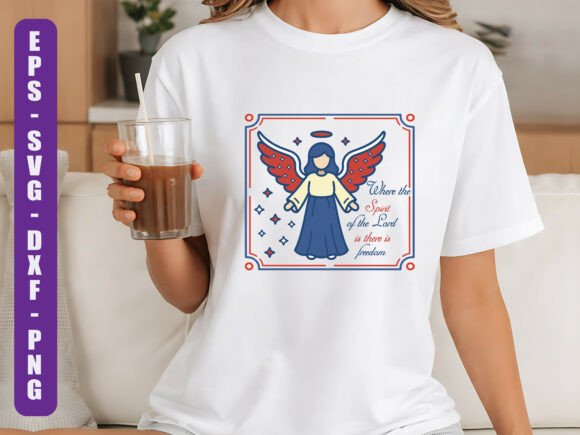 Christian Freedom Angel Design: Graphics for T-Shirt Designs