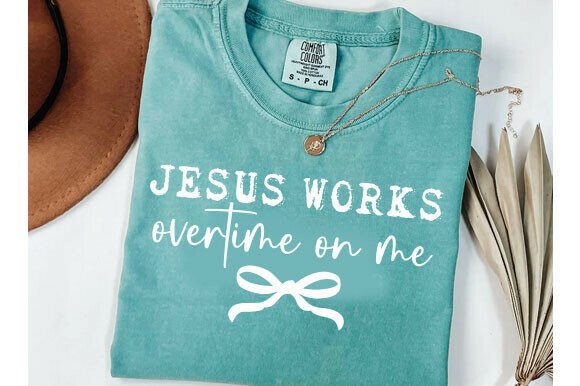 Funny Christian Jesus Works Overtime on Review for Embroidery