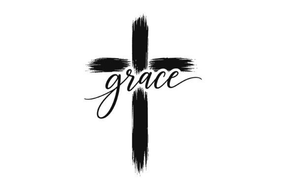 Grace Cross Minimal Christian Design Graphics for T-Shirt Designs