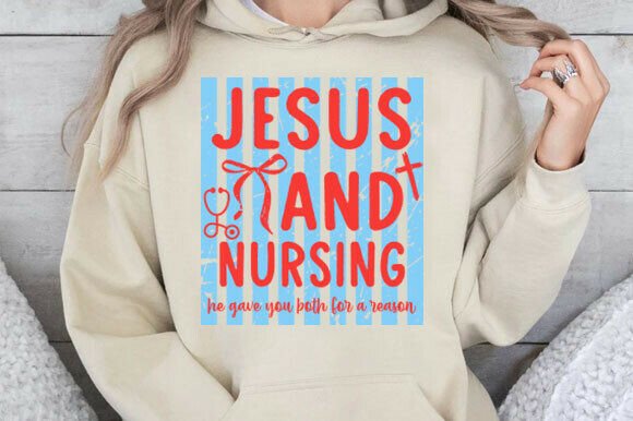 Jesus and Nursing Shirt Faith Nurse Gift Graphics Review