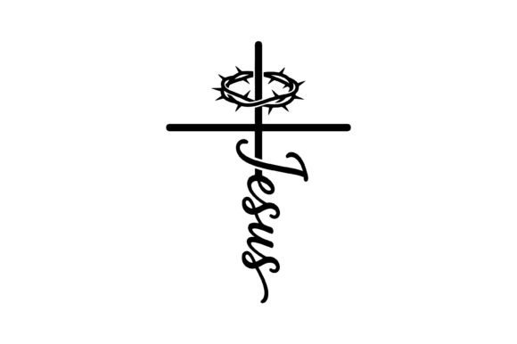 Jesus Cross Crown of Thorns Graphics & T-Shirt Designs
