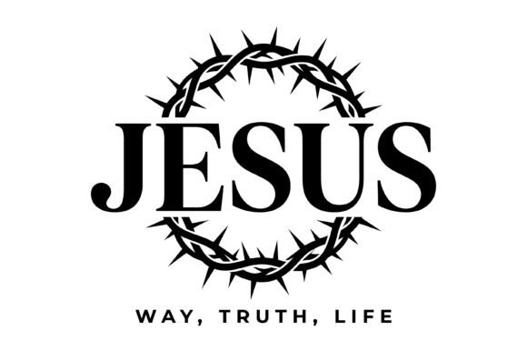 Jesus Crown of Thorns Typography Graphics for T-Shirt Designs