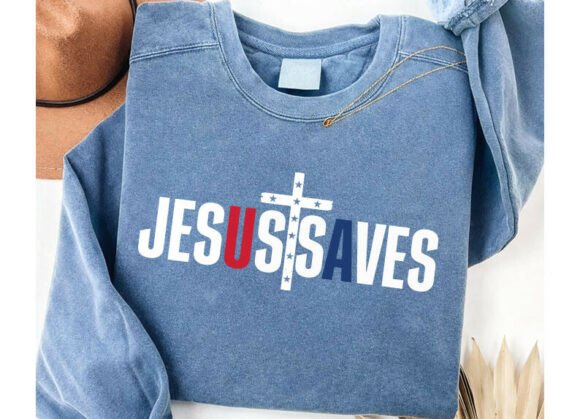 Jesus Saves USA PNG: Christian T-Shirt Graphics